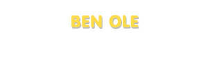 Der Vorname Ben Ole
